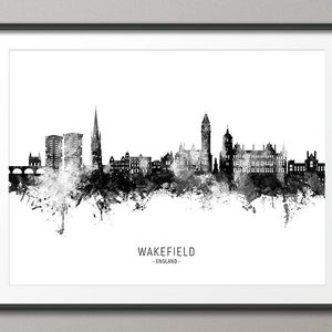 Wakefield Skyline, Wakefield England Cityscape Art Print Poster (24014)