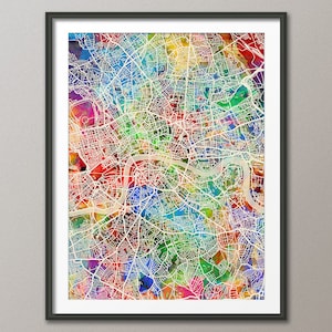 London Map, City Street Map of London England, art print (3031)