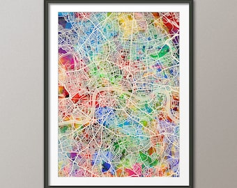 London Map, City Street Map of London England, art print (3031)