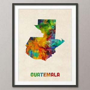 Guatemala Watercolor Map, Art Print (1333)