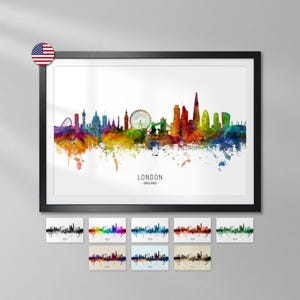 London Skyline England, Cityscape Painting Art Print Poster - YX (6481)
