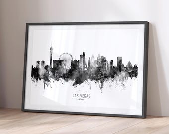 Las Vegas Skyline NV, Cityscape Painting Art Print Poster YZ (11469)
