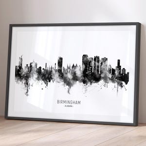 Birmingham Skyline Alabama, Stadtansicht Malerei Kunstdruck Poster BKX (16112)