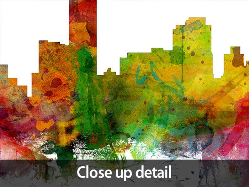 Adelaide Skyline Australia Cityscape Painting Art Print Etsy