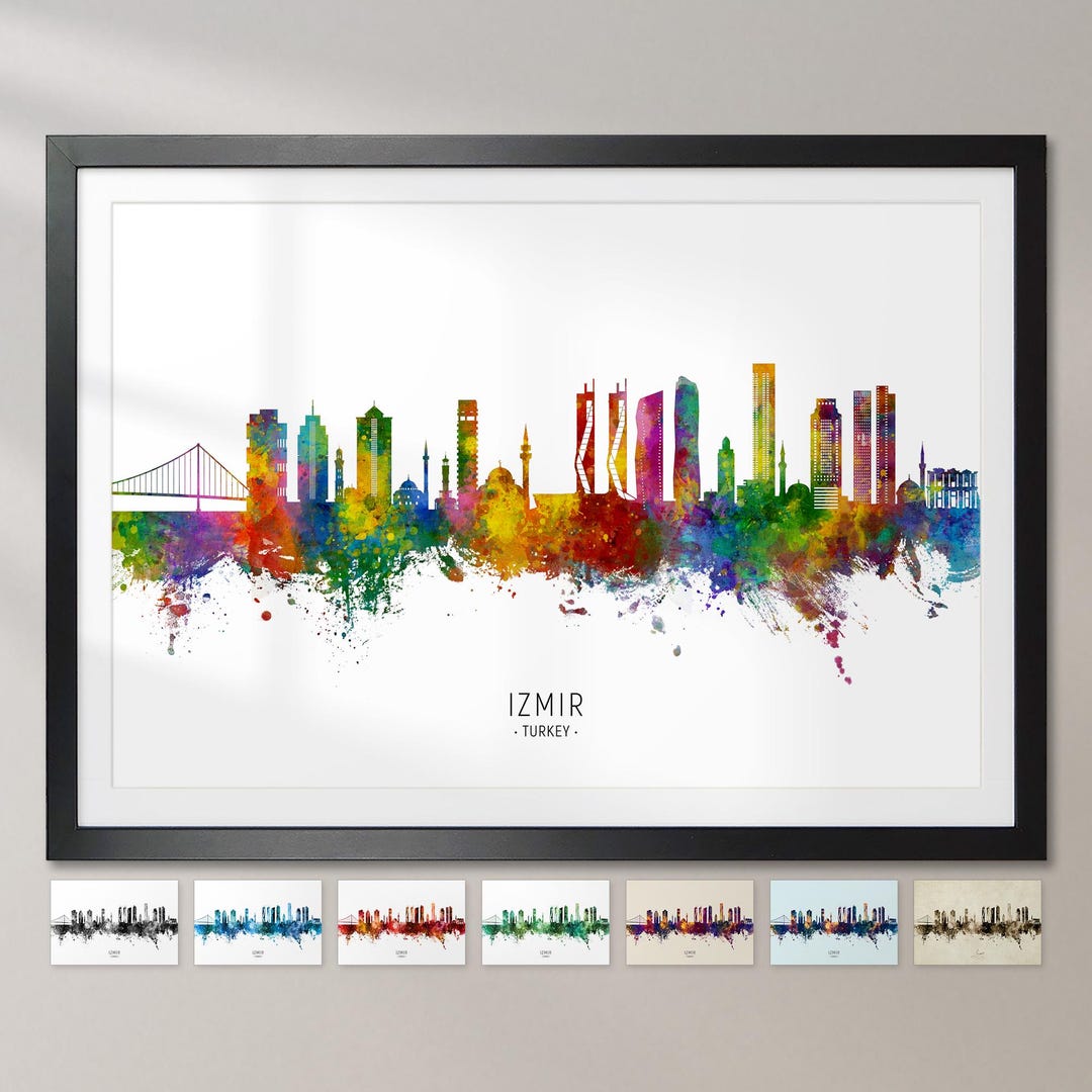 Izmir Skyline, Turkey - Cityscape Painting Art Print Poster CX (29781 ...