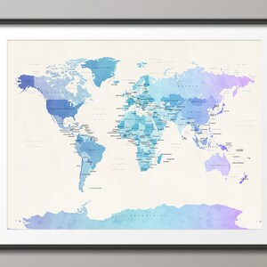 Political Map of the World Map Art Print 18x24 up to 24x36 - Etsy