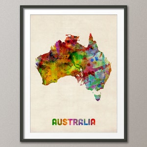 Aquarelle de l'Australie, impression d'art (437)