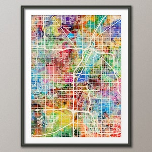 Las Vegas Nevada City Street Map, Art Print (1308)