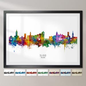 Sligo Skyline Ireland, Cityscape Painting Art Print Poster CX (34357)