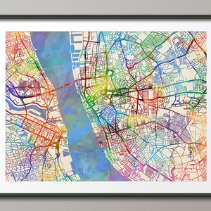 Liverpool Map, Liverpool England City Street Map, Art Print (2073)