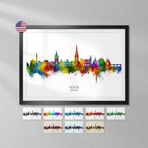Perth Skyline Scotland, Art Print Poster YX (24151)