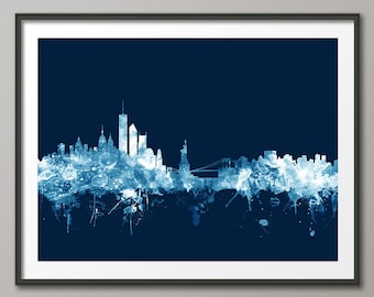 New York City Skyline, NYC CItyscape Art Print (1650)