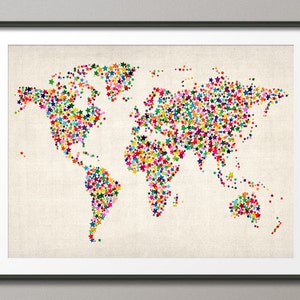 Stars Map of the World Map, Art Print 116 image 1