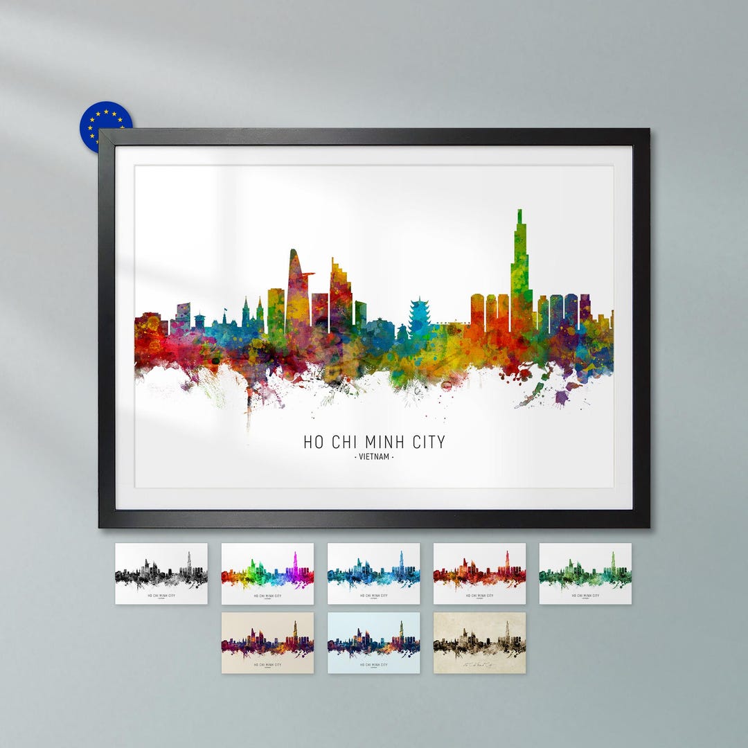 Ho Chi Minh City Skyline Vietnam, Poster Print Cityscape Art ZX