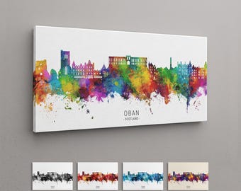 Oban Skyline Scotland, Box Canvas Art Print (28828)