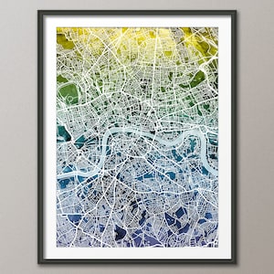London Map, City Street Map of London England, art print (3033)