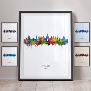 Mysuru Skyline, India Cityscape Art Print Poster Portrait - PX (26001)