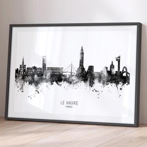 Le Havre Skyline Frankreich, Stadtansicht Gemälde Kunstdruck Poster BKX (26026)