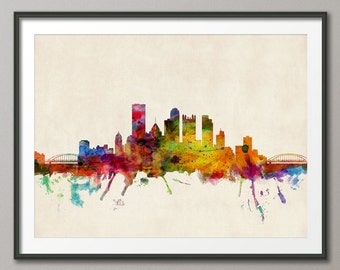 Pittsburgh Skyline, Pennsylvania, Art Print (545) - Etsy