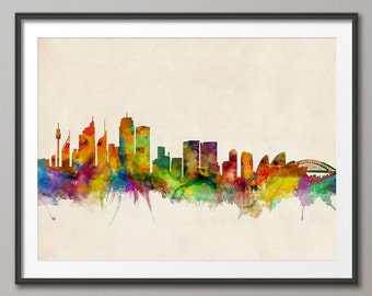 Sydney Skyline, Sydney Australia Cityscape Art Print (323)