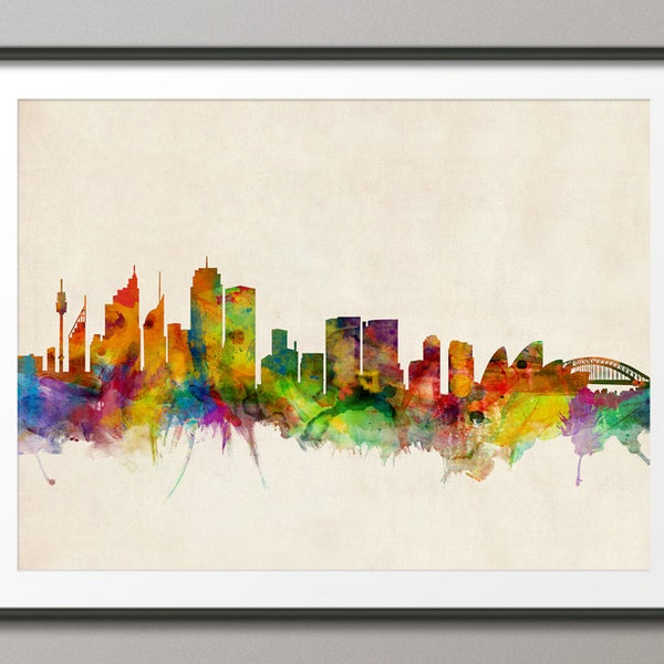 Sydney Skyline, Sydney Australia Cityscape Art Print (323)