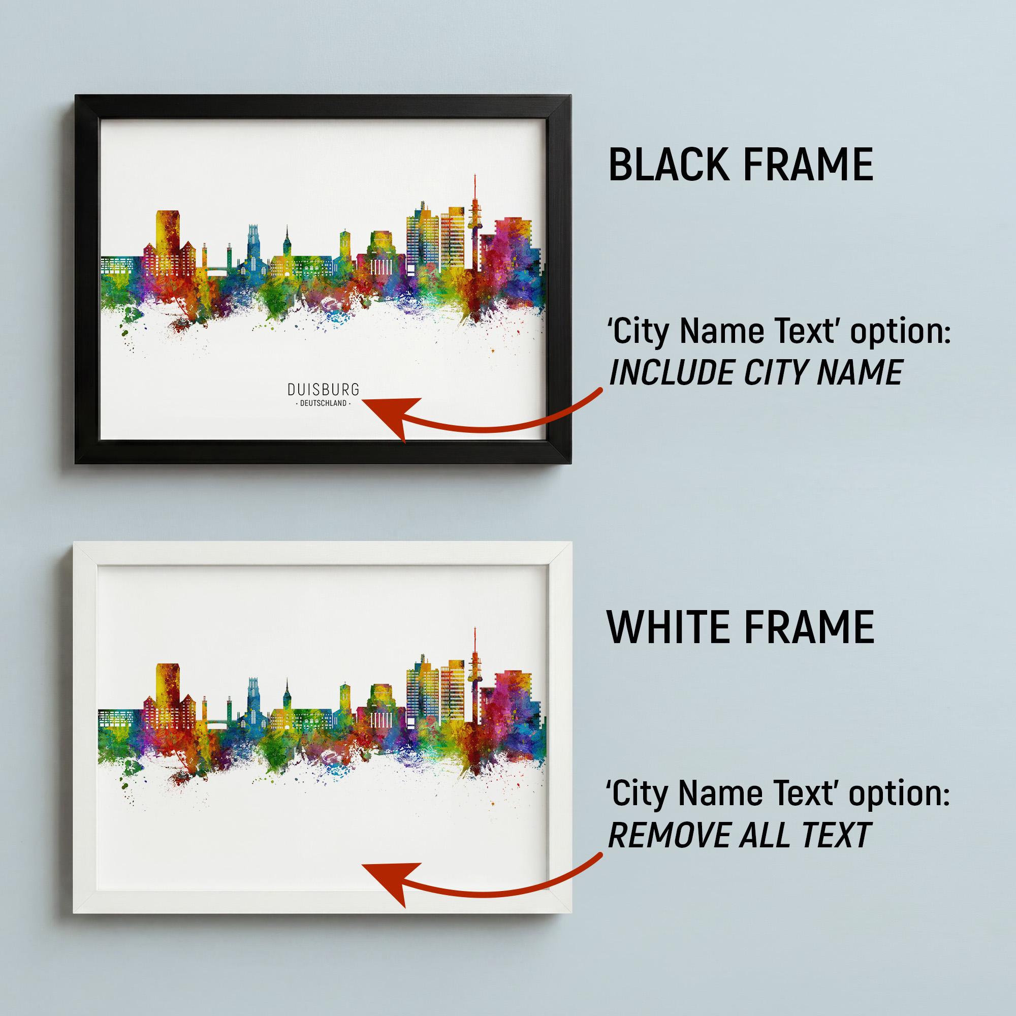 Duisburg Skyline Deutschland, Poster Print Cityscape Art ZX (25426