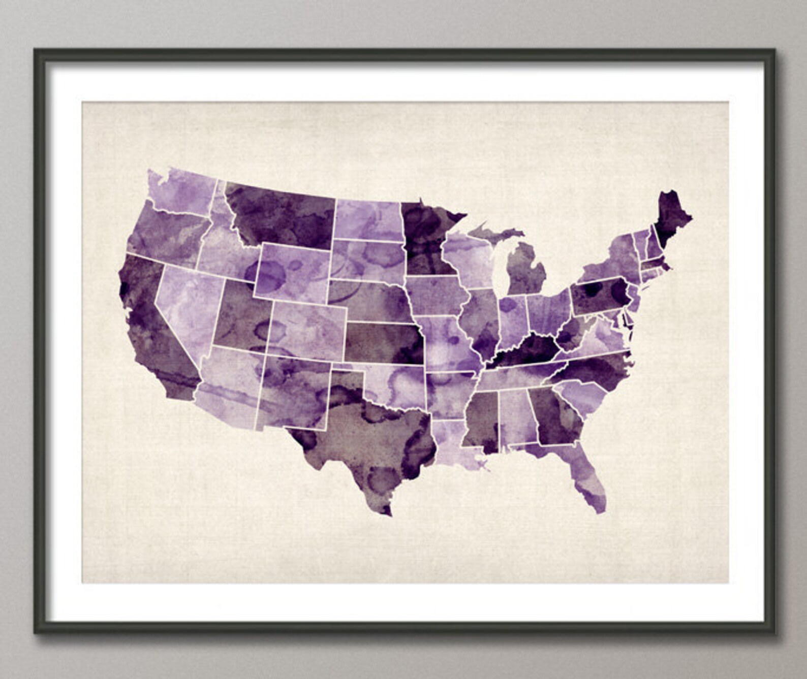 Watercolor United States Map USA - Il 1588xN.327617602 