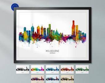 Panorama Melbourne w Australii, plakat „Miejski pejzaż” ZX (6512)