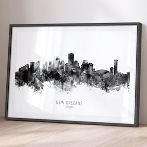 Skyline de la Nouvelle-Orléans en Louisiane, affiche d'impression d'art peinture paysage urbain BX (11605)