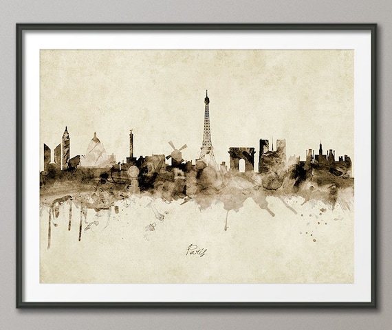 Poster Photo Artistique 'Paris Grunge City' - Impression Sur Toile - Bold Bloc Design