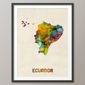 Ecuador Watercolor Map, Art Print (1326)