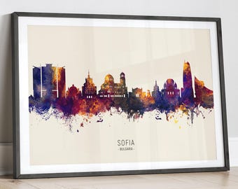 Sofia Bulgaria Skyline, Painting Art Print Poster LX (15229) - Etsy