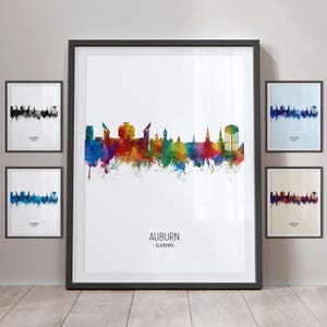 Auburn Skyline, Auburn Alabama Stadtbild Kunstdruck Poster Portrait PX (5120)