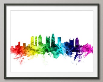 Atlanta Skyline, Atlanta Georgia Cityscape Art Print (2626)