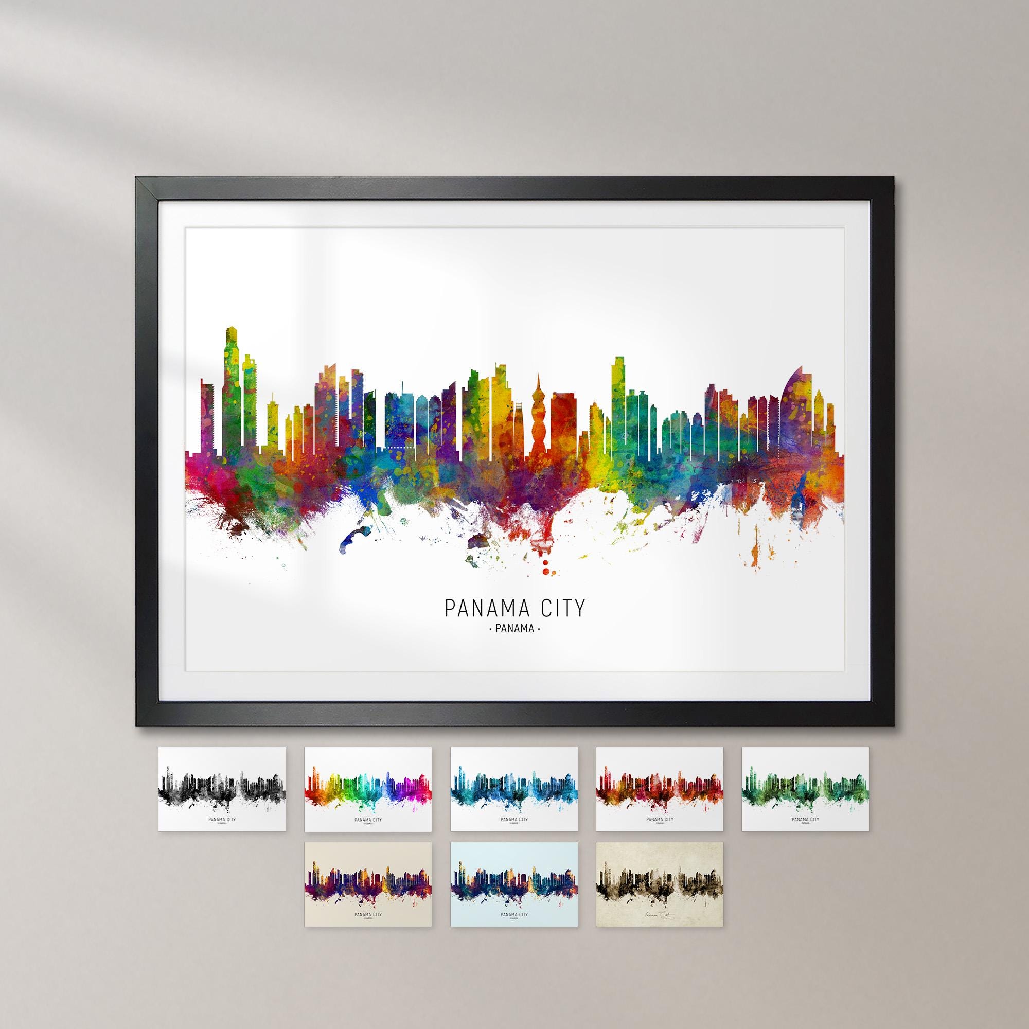 Panama City Skyline Panama, Cityscape Art Print Poster KX (8561