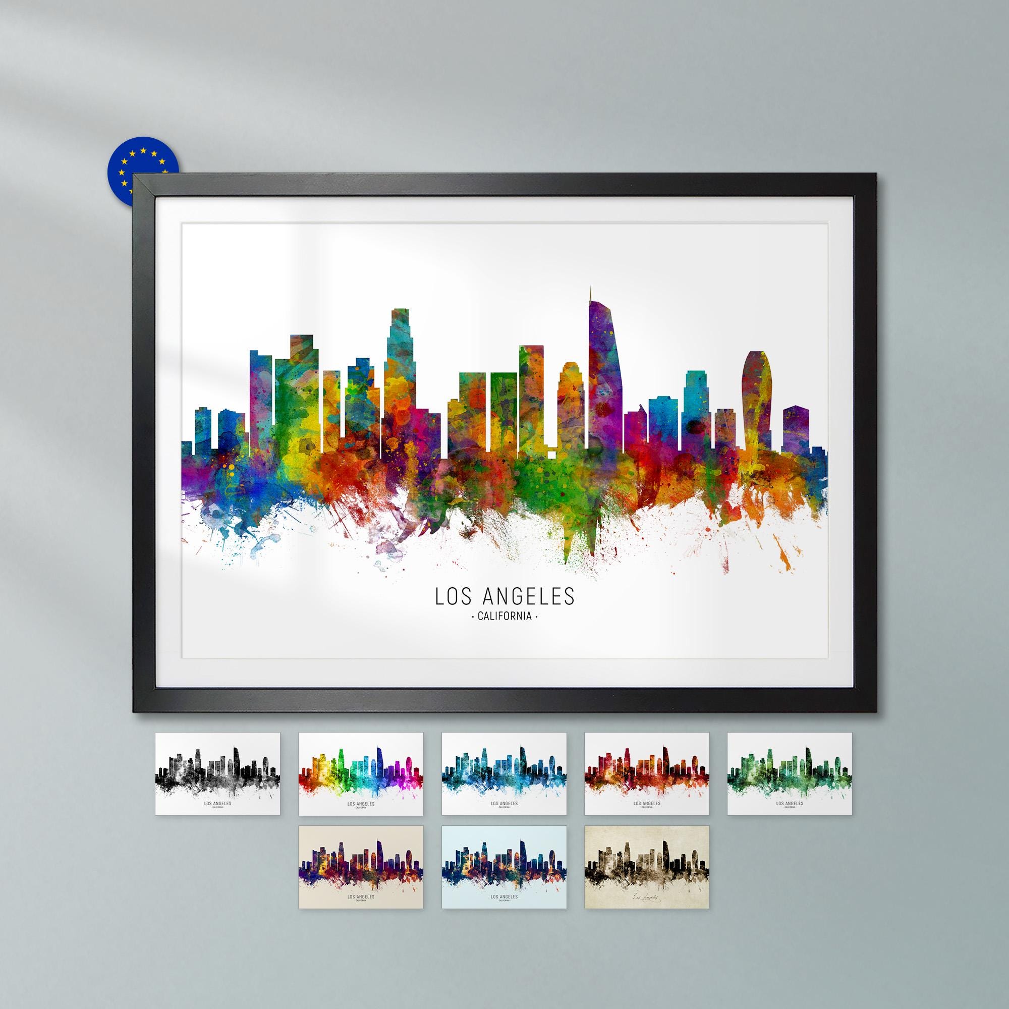 Los Angeles Skyline California, Poster Print Cityscape Art ZX