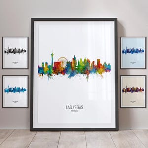Las Vegas Skyline, Las Vegas Nevada Stadtbild Kunstdruck Poster Portrait PX (9784)