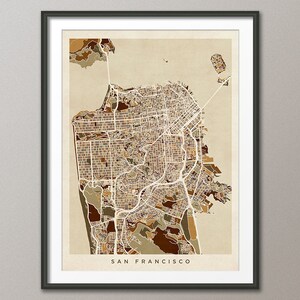 San Francisco California Street Map, Art Print (553)