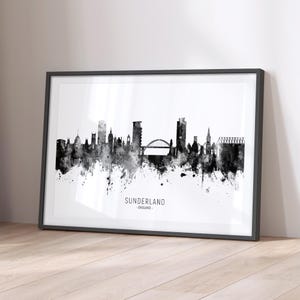 Sunderland Skyline England, Stadtansicht Kunstdruck Poster ONE (11530)