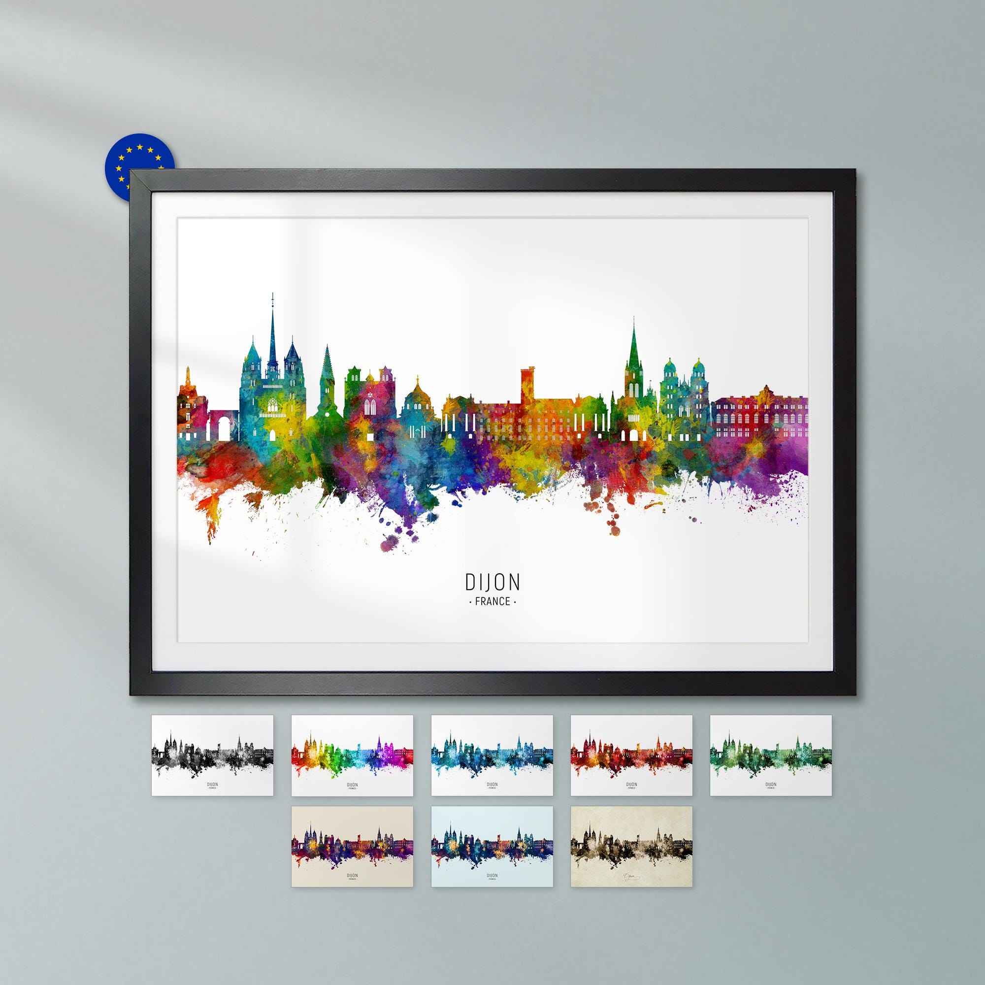 Dijon Skyline France, Poster Print Cityscape Art ZX (26117) - Etsy