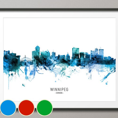 Winnipeg Skyline Manitoba Canada Cityscape Art Print 543 Etsy