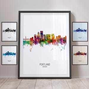 Portland Skyline, Portland Oregon Stadtbild Kunstdruck Poster Portrait PX (5038)