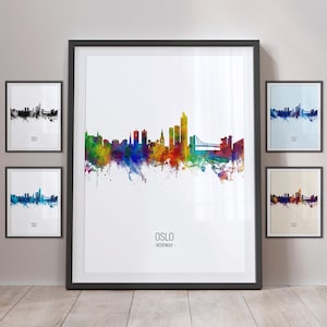 Oslo Skyline, Oslo Norway Cityscape Art Print Poster Portrait PX (5068)