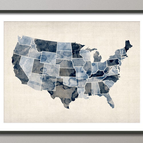 United States Map Wall Art PRINTABLE United States Map Print Etsy