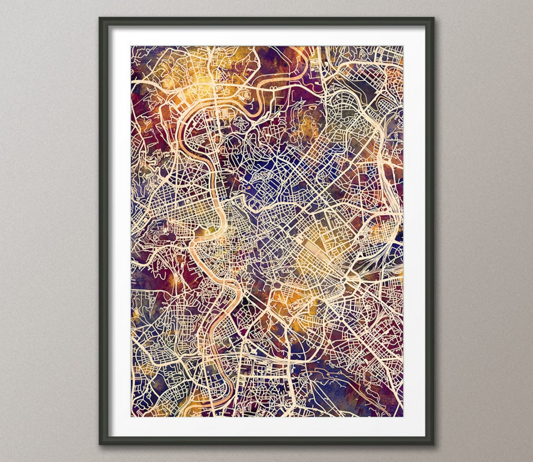 Rome Map, Rome Italy City Map, Art Print (4572) - Etsy