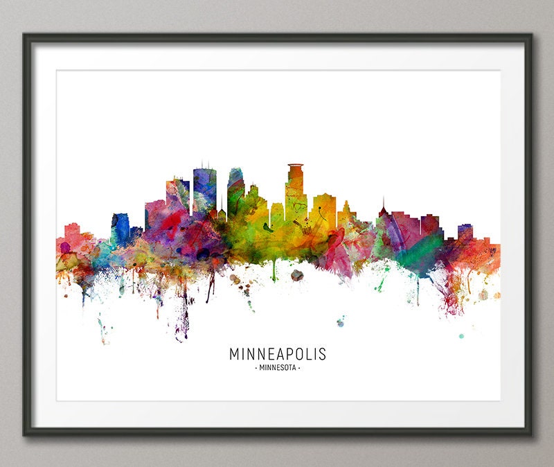 poster Minneapolis print Minneapolis skyline wall art ArtPrintsVicky
