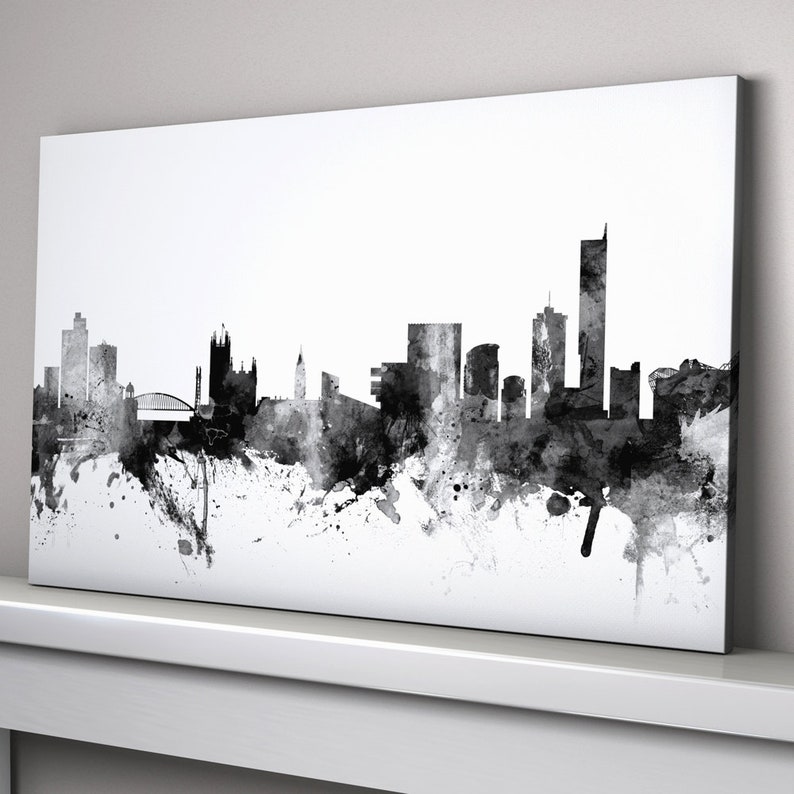 Manchester Skyline Canvas Manchester Cityscape Box Canvas Art Etsy UK