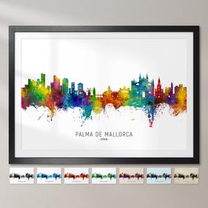 Palma de Mallorca Skyline Spanien, Stadtansicht Gemälde Kunstdruck Poster CX (17974)