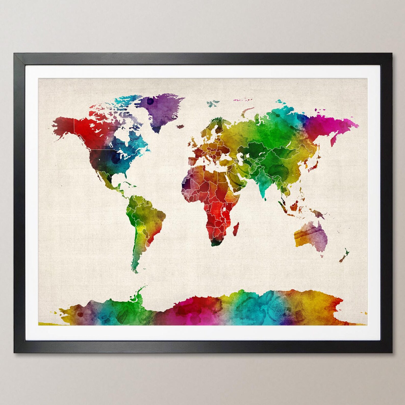 Watercolor Map of the World Map, Art Print WM (687) - Etsy