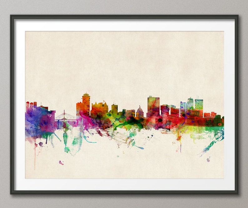 Winnipeg Skyline Manitoba Canada Cityscape Art Print 543 Etsy